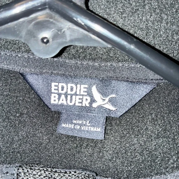 NWOT Eddie Bauer Black Pullover Fleece Sweater Crafted From Heathered Fleece - Picture 9 of 10